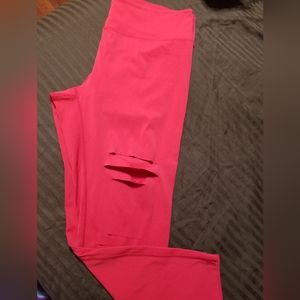 Zyia Red Luxe Slash Leggings sz14/16
